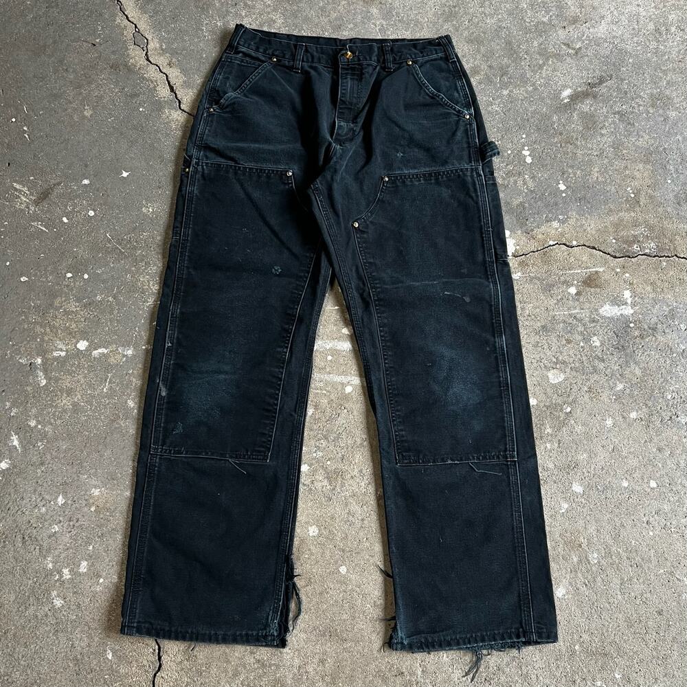Carhartt faded black double knee work wear carpenter pants